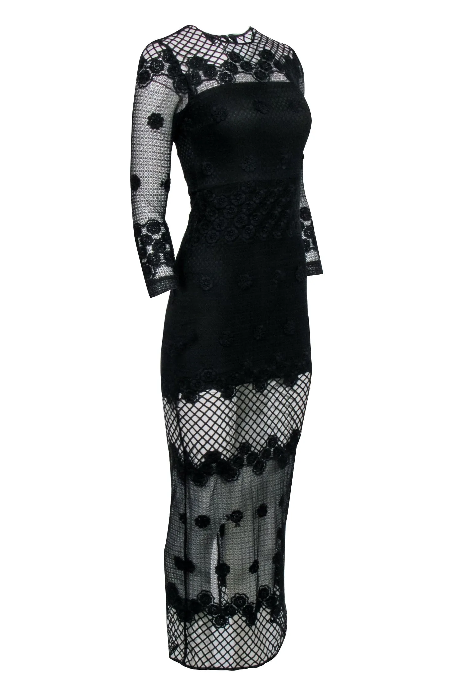 Alexis - Black Lace "Axelle" Maxi Dress Sz XS