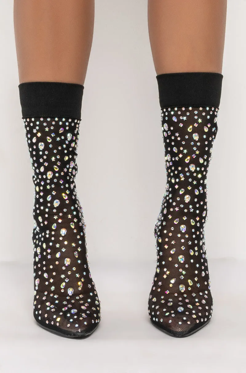 AZALEA WANG JUST A LITTLE SPOILED STILETTO BOOTIE IN BLACK