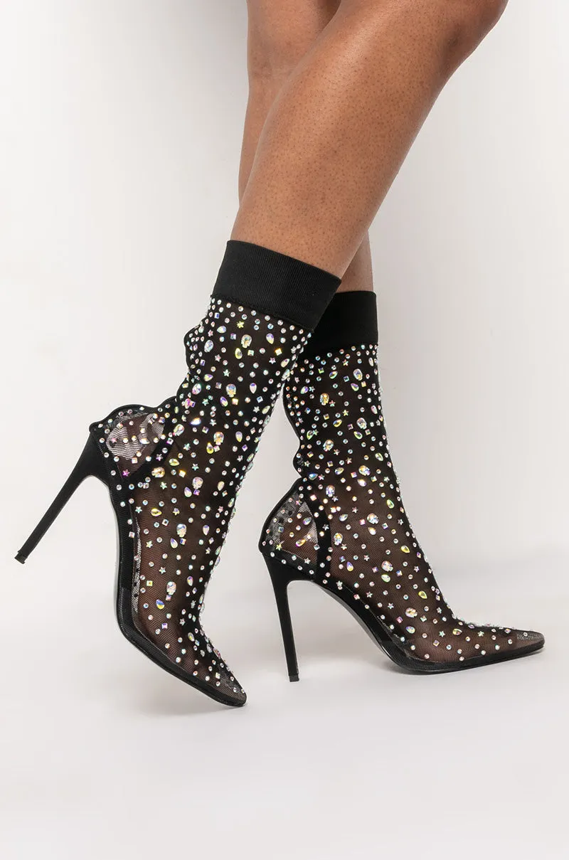 AZALEA WANG JUST A LITTLE SPOILED STILETTO BOOTIE IN BLACK