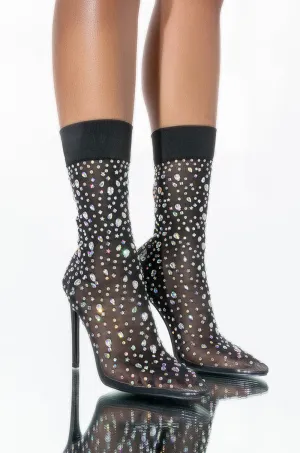 AZALEA WANG JUST A LITTLE SPOILED STILETTO BOOTIE IN BLACK