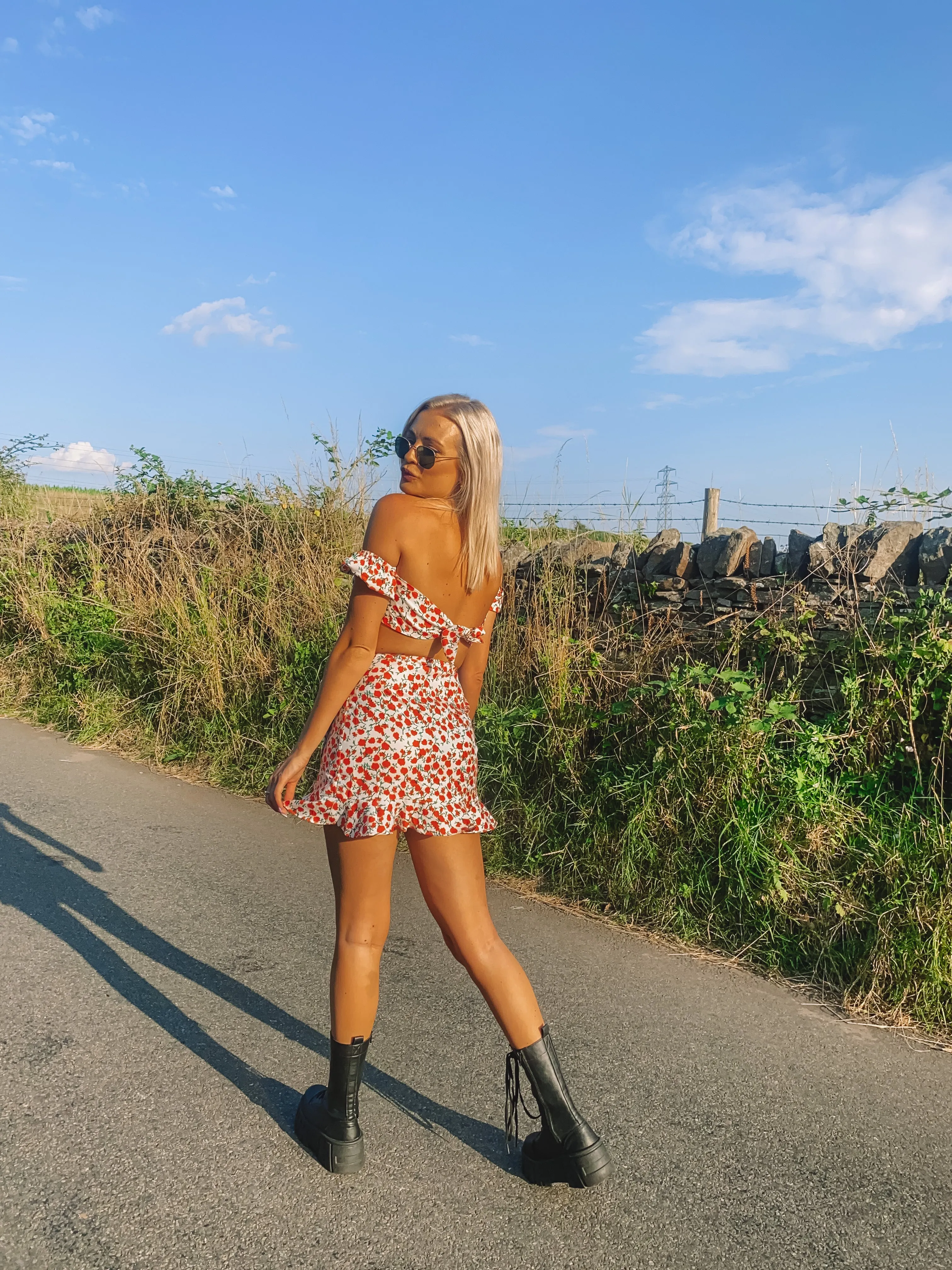 Azura Rose set - Bardot top