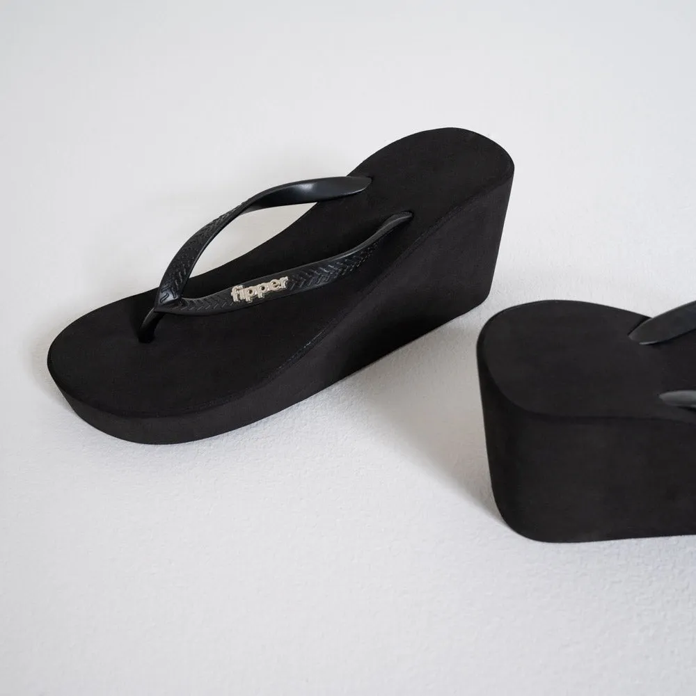 Black Wedge Sandals