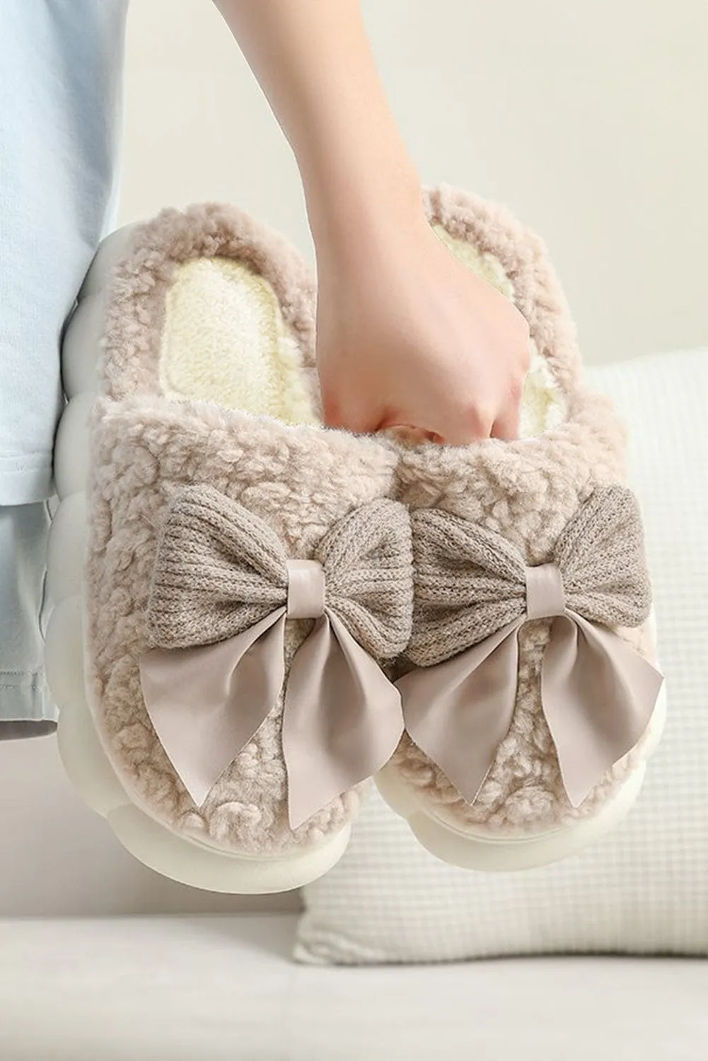 Bow Plush Winter Slippers | PRE ORDER