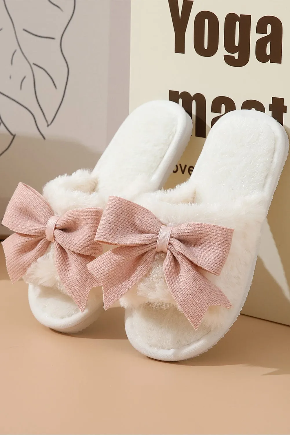 Bowknot Fluffy Slippers | DROPSHIP