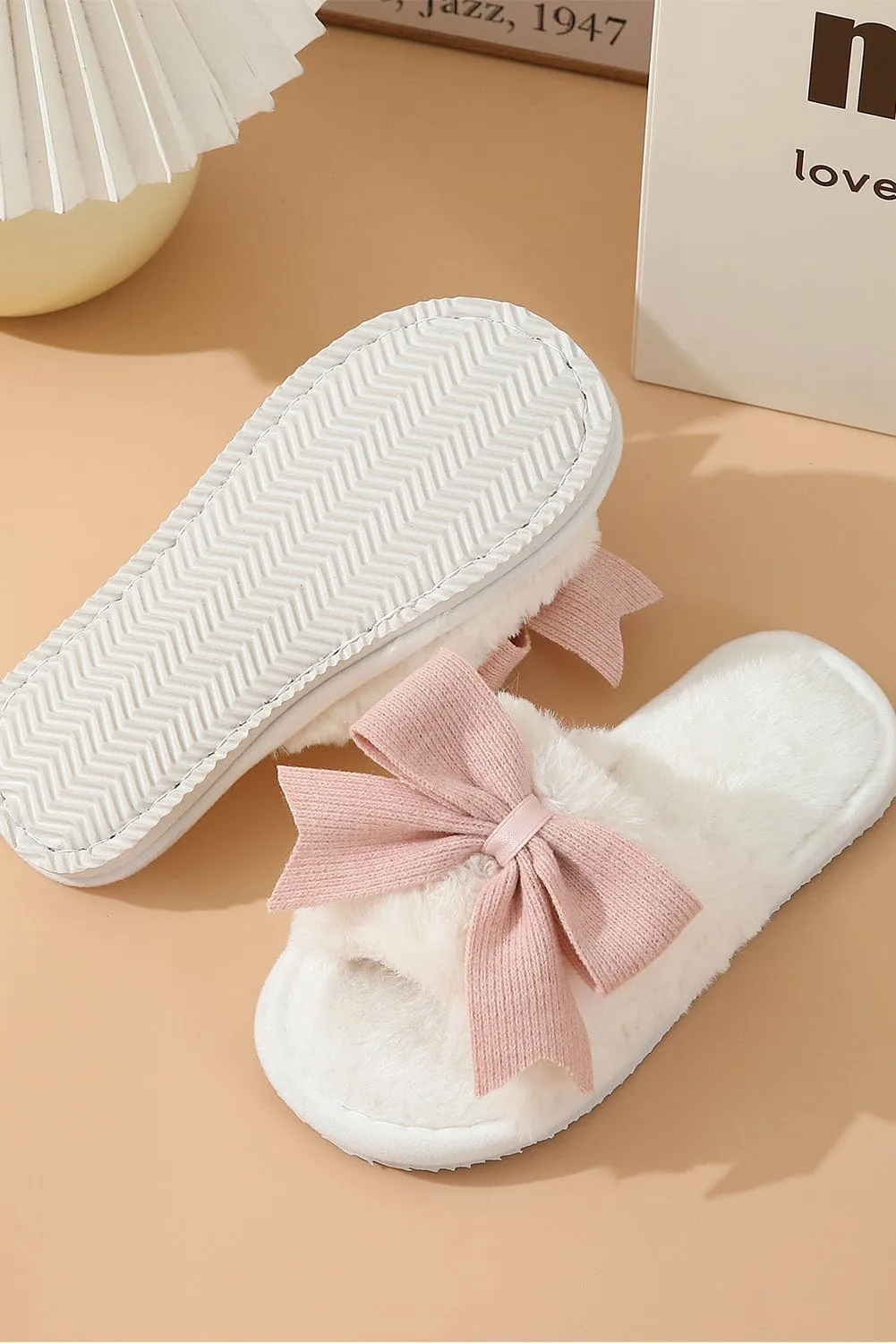Bowknot Fluffy Slippers | DROPSHIP