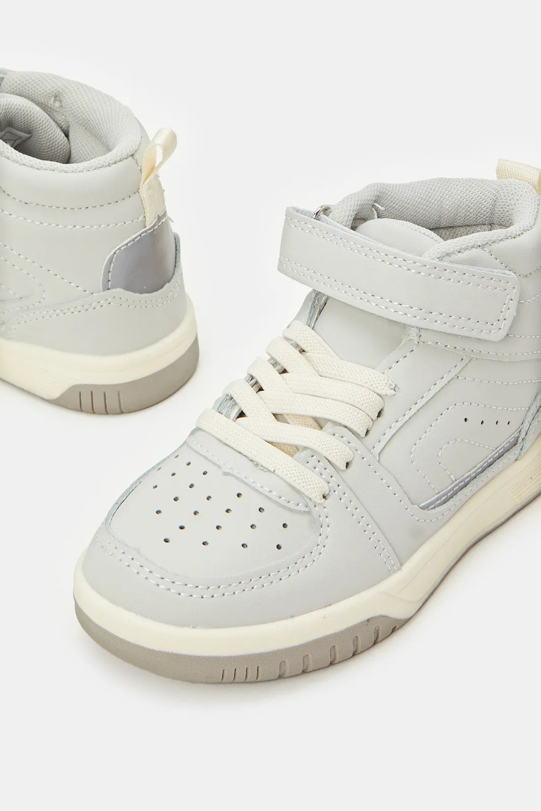 Boys Grey Color Block High Top Sneakers