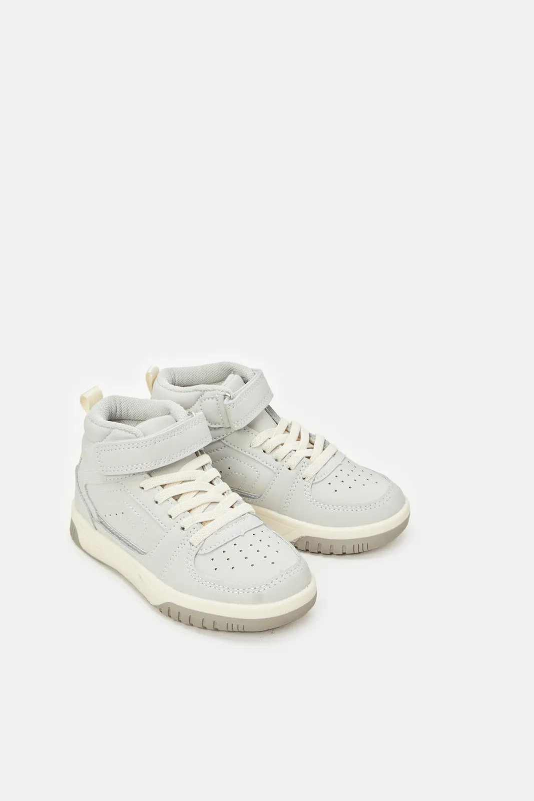 Boys Grey Color Block High Top Sneakers