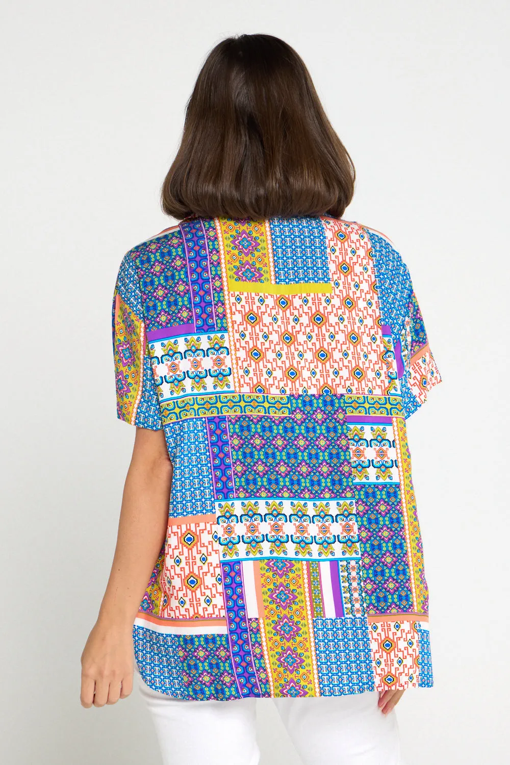 Caloundra Shirt - Cobalt/Citrus Ceramic