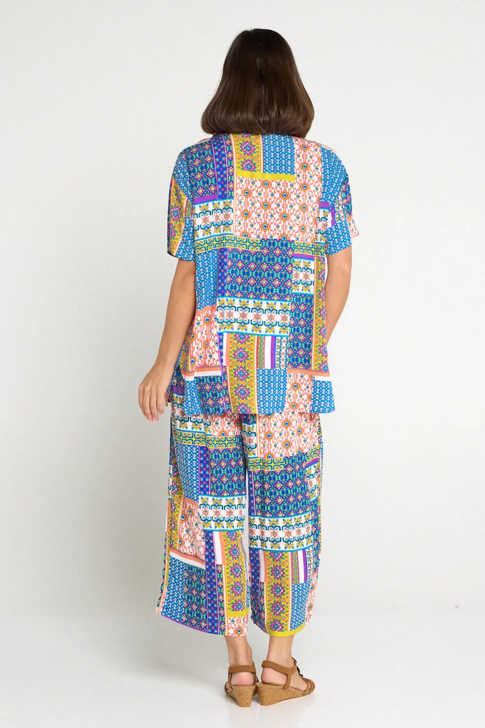 Caloundra Shirt - Cobalt/Citrus Ceramic