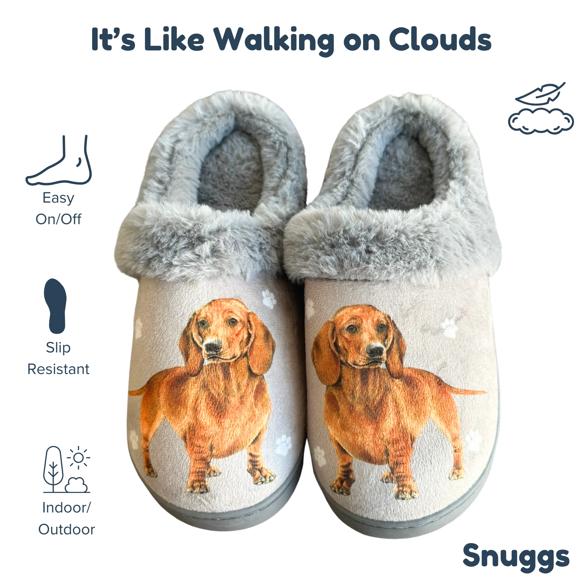 Dachshund Red Snuggs Slippers