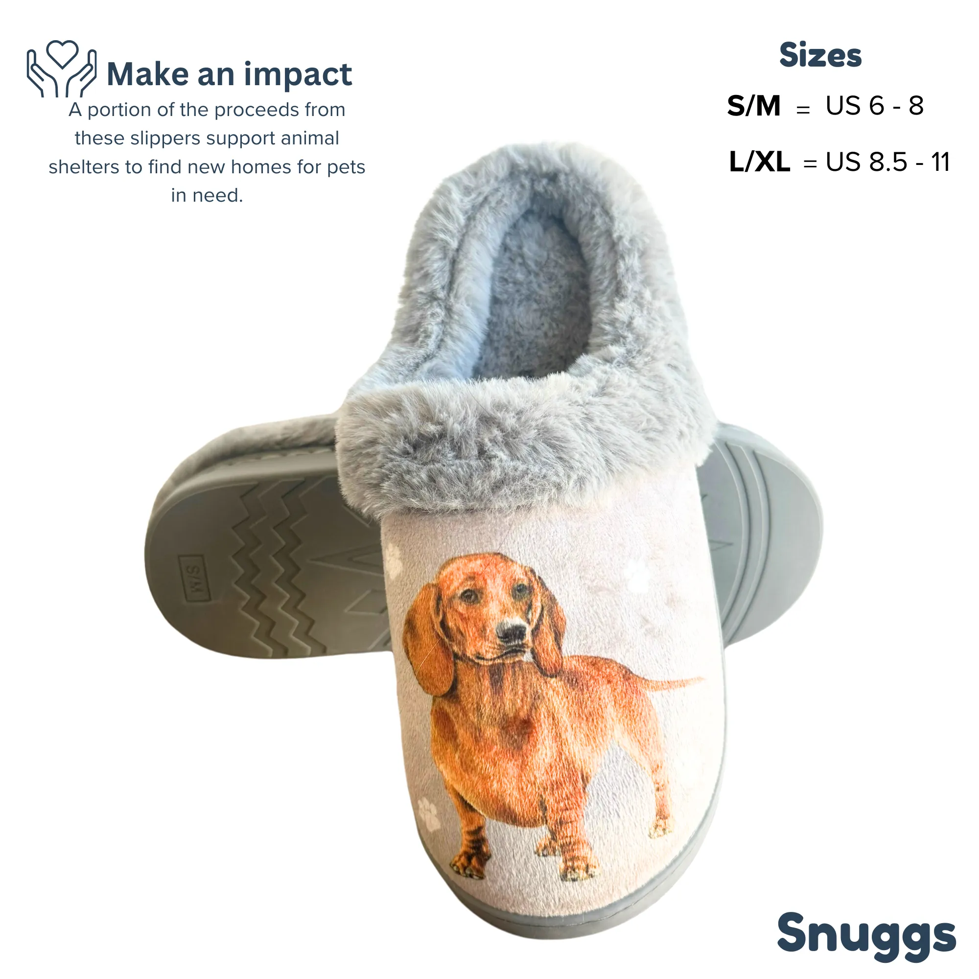 Dachshund Red Snuggs Slippers