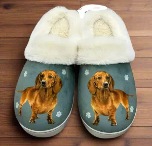 Dachshund Red Snuggs Slippers