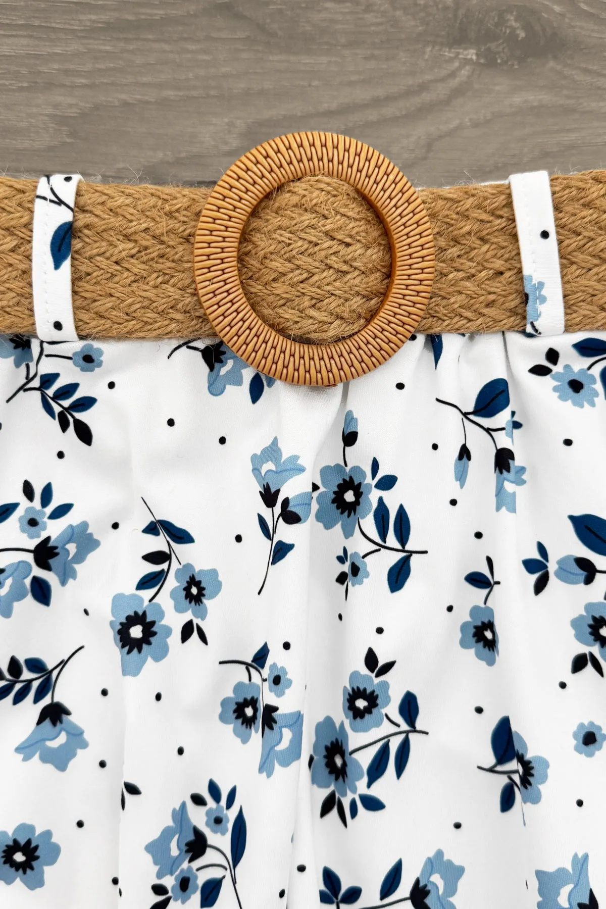 Dusty Blue Floral Skirt Set