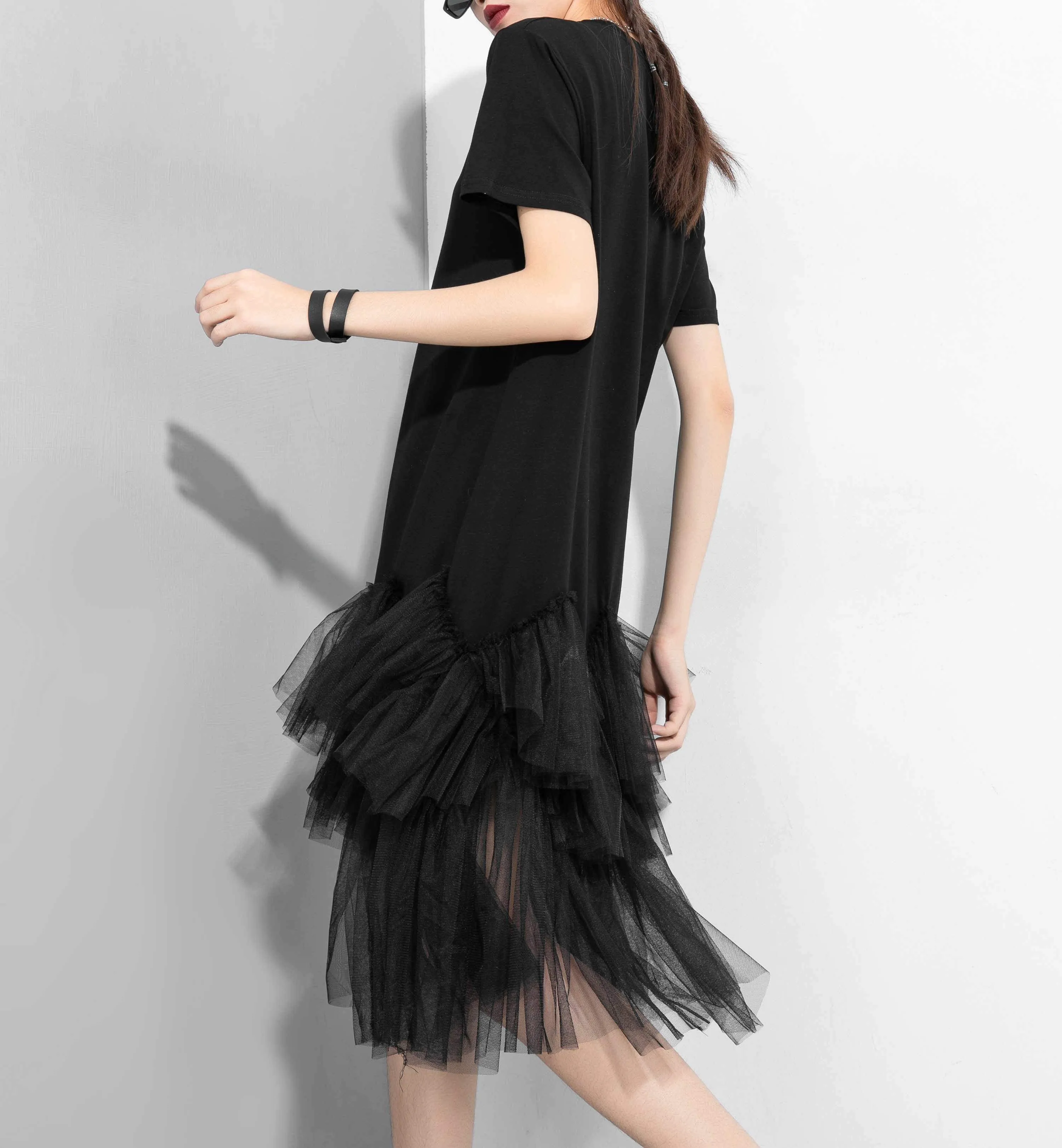 ❤ellazhu Tshirt Oversized Tulle Tutu Dresses GY2266