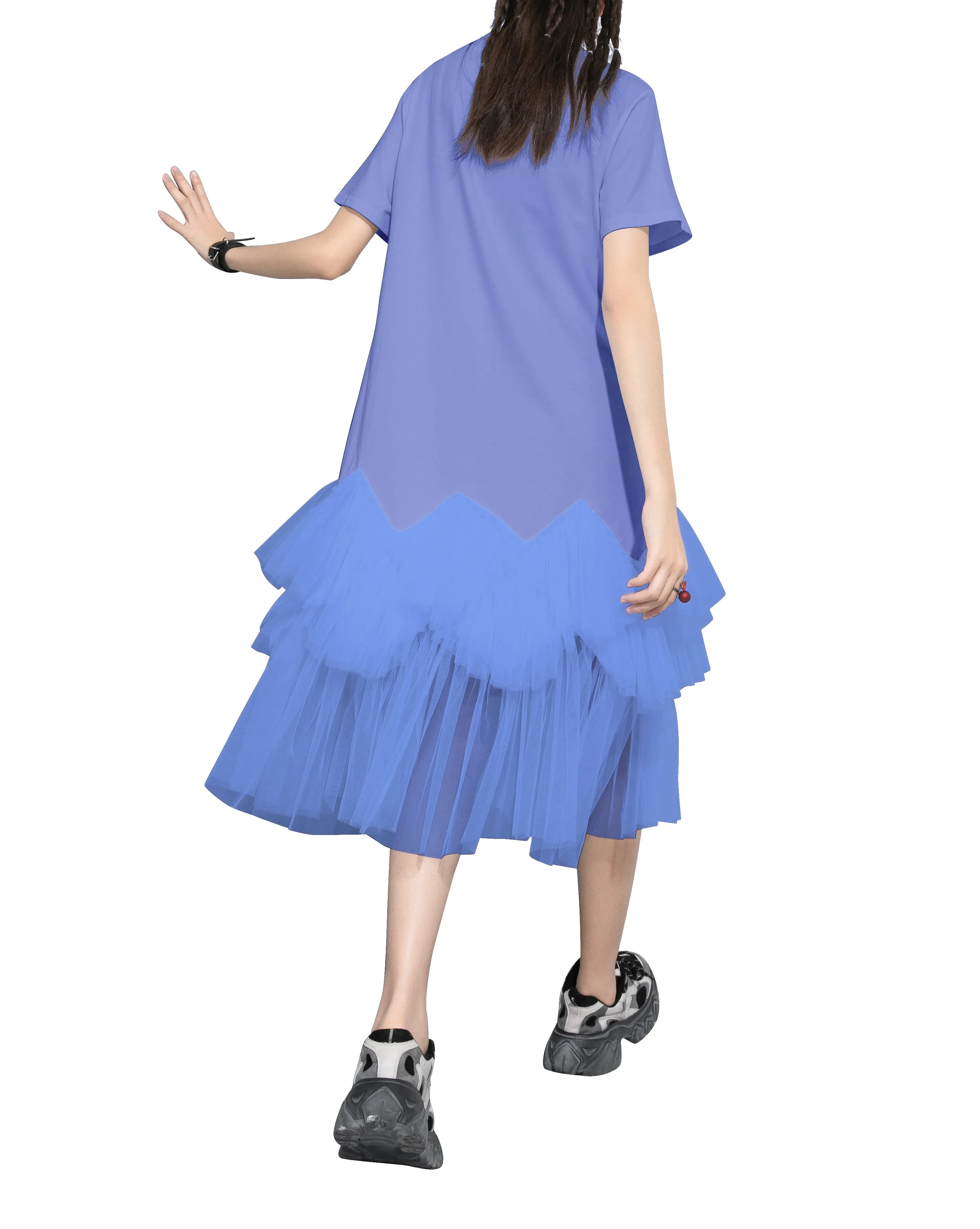 ❤ellazhu Tshirt Oversized Tulle Tutu Dresses GY2266