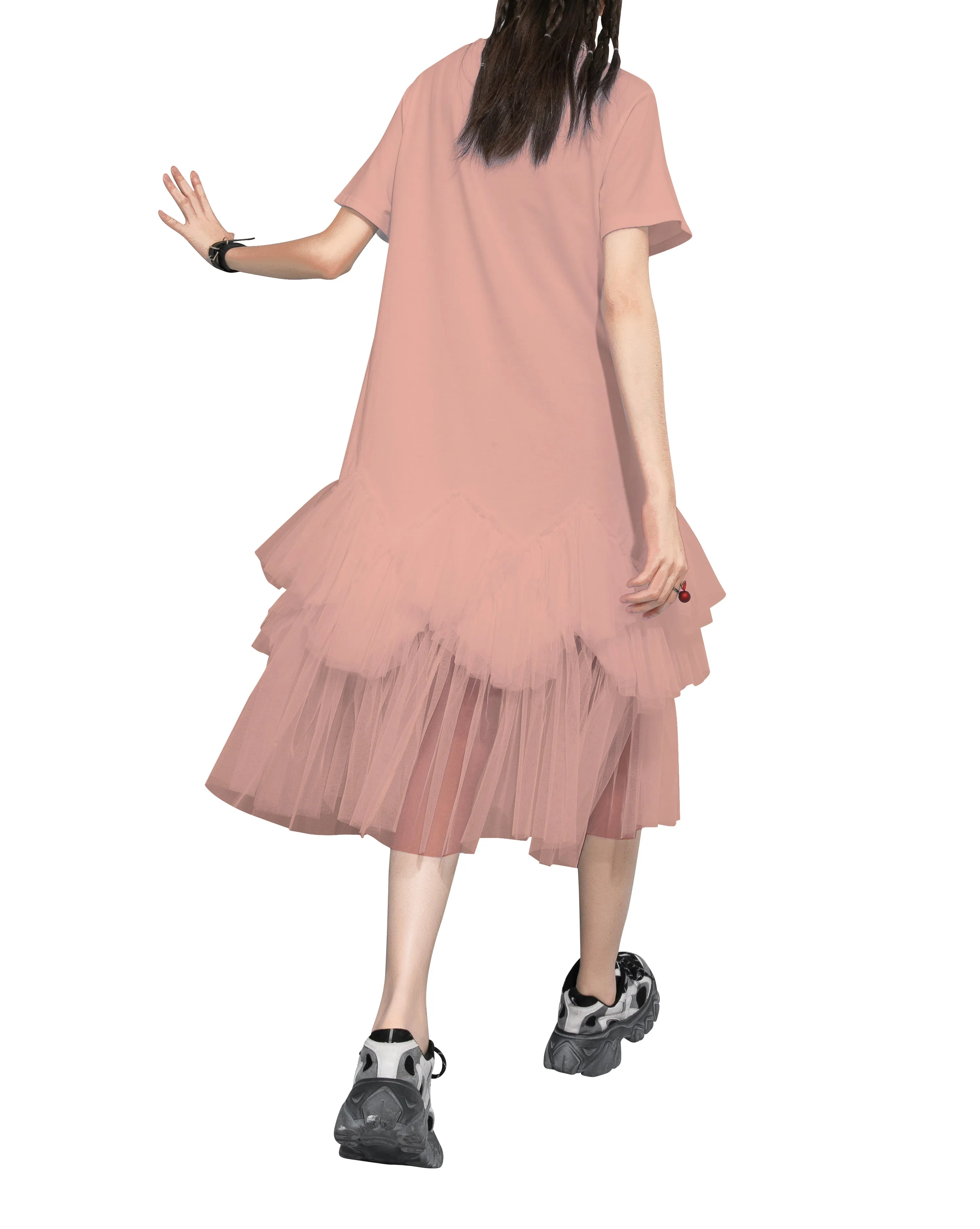 ❤ellazhu Tshirt Oversized Tulle Tutu Dresses GY2266