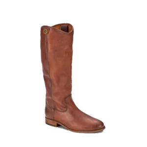 Frye Ladies Melissa Button 2 Tall Cognac Brown Western Boots 3475449-COX