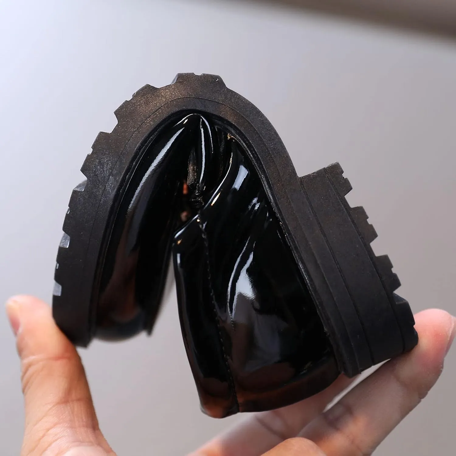 Girls Slip On Leather Shoes Loafer Decoration School Dress Shoes for Girls Tall Boots Riding
