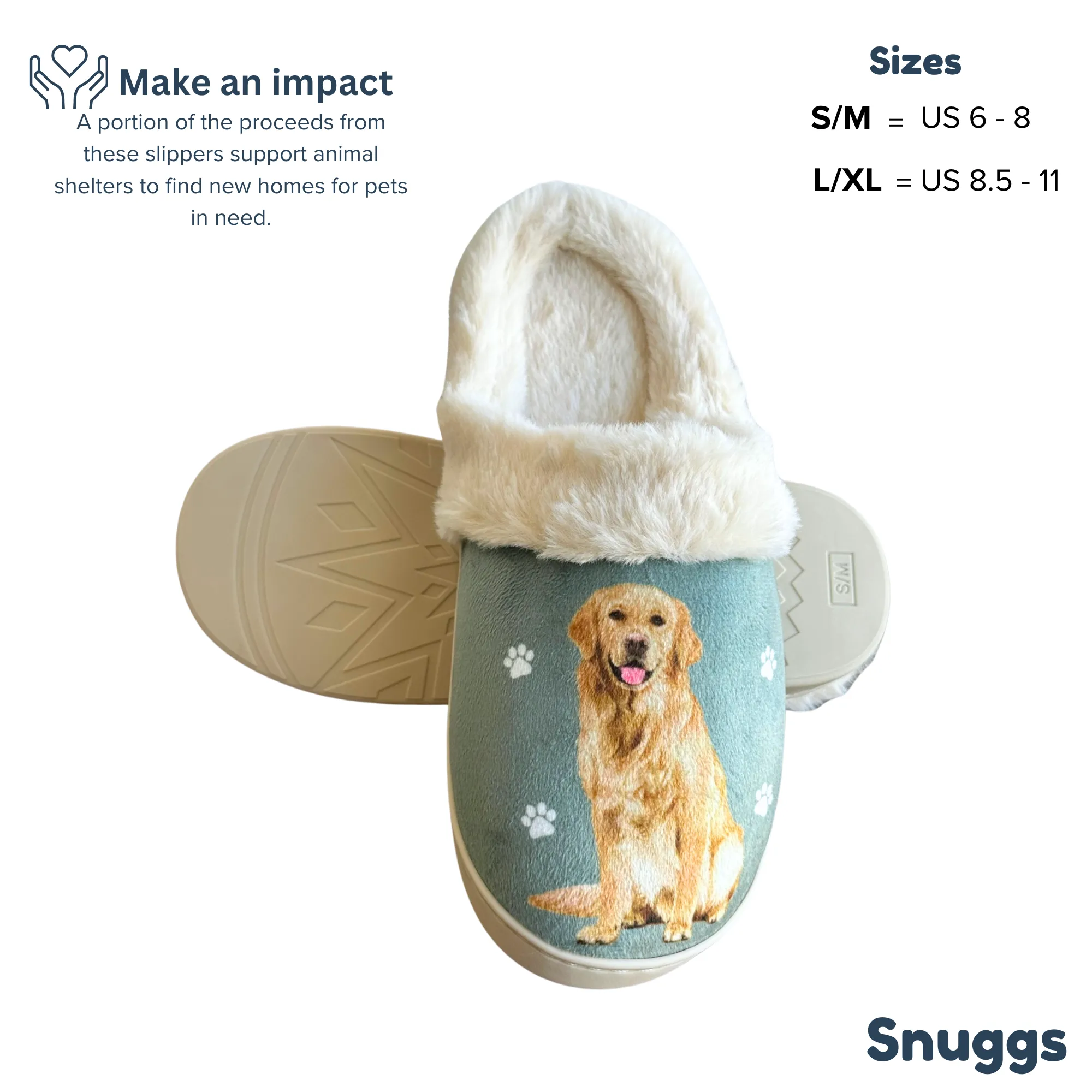 Golden Retriever Snuggs Slippers