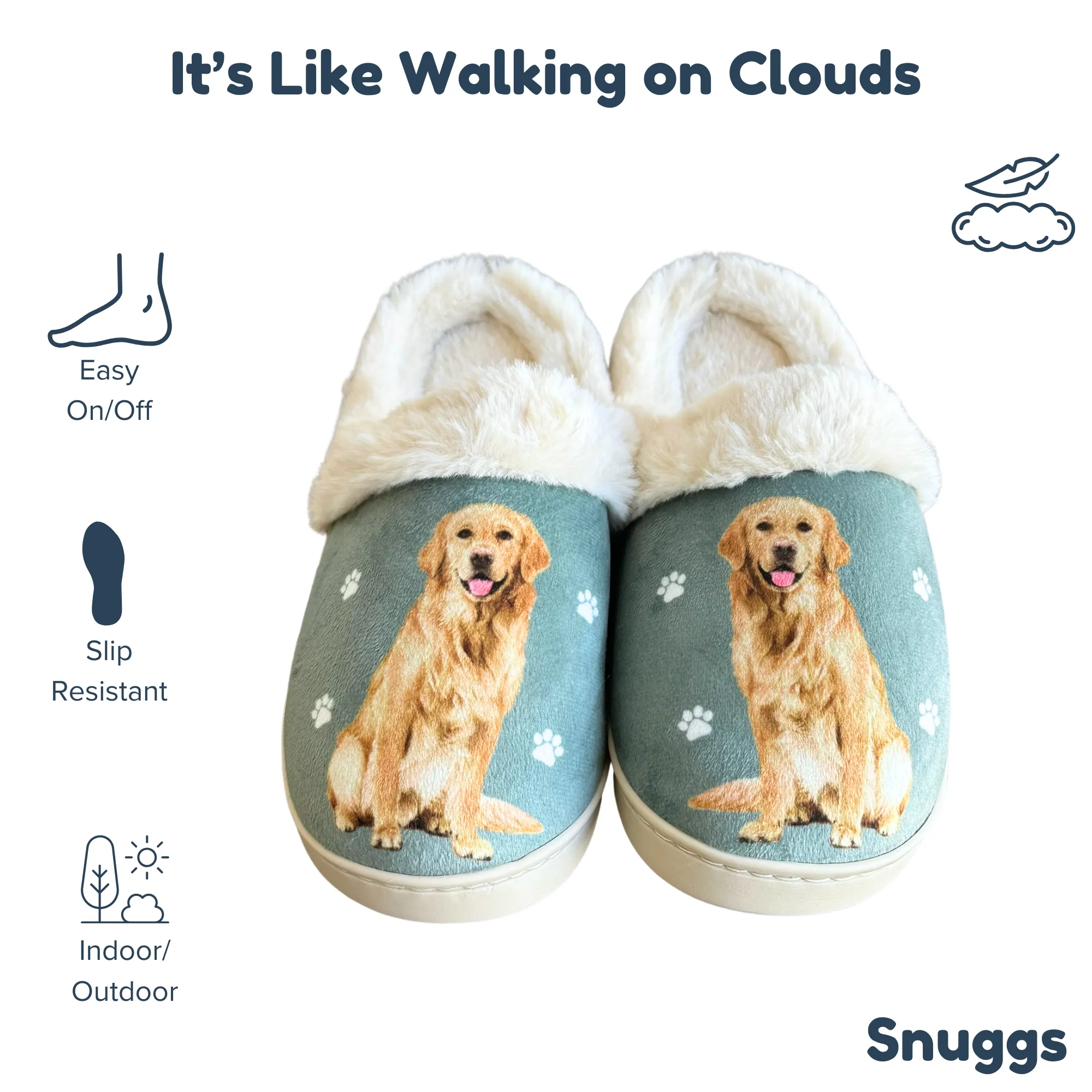 Golden Retriever Snuggs Slippers