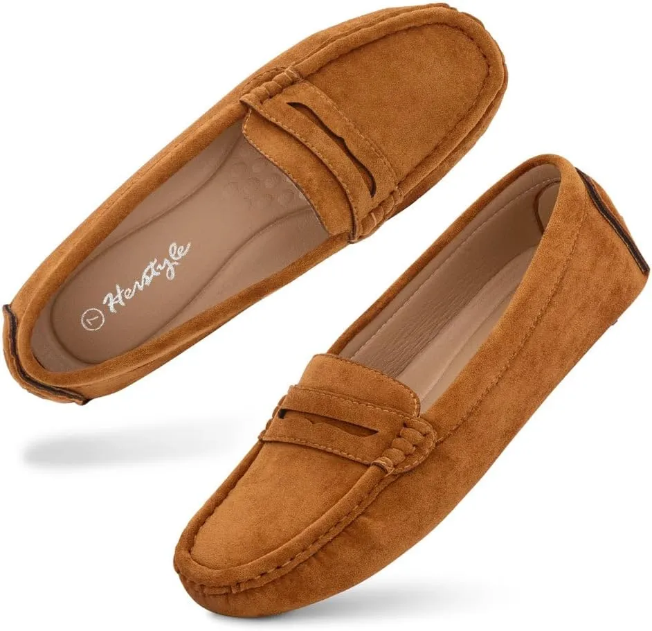 Herstyle Women's Loafers, Comfy Dressy Flats, Slip-On Penny Loafers & Moccasins with Cushioned Footbed, Lightweight Business Casual Shoes for Office, Walking & Travel (2025)