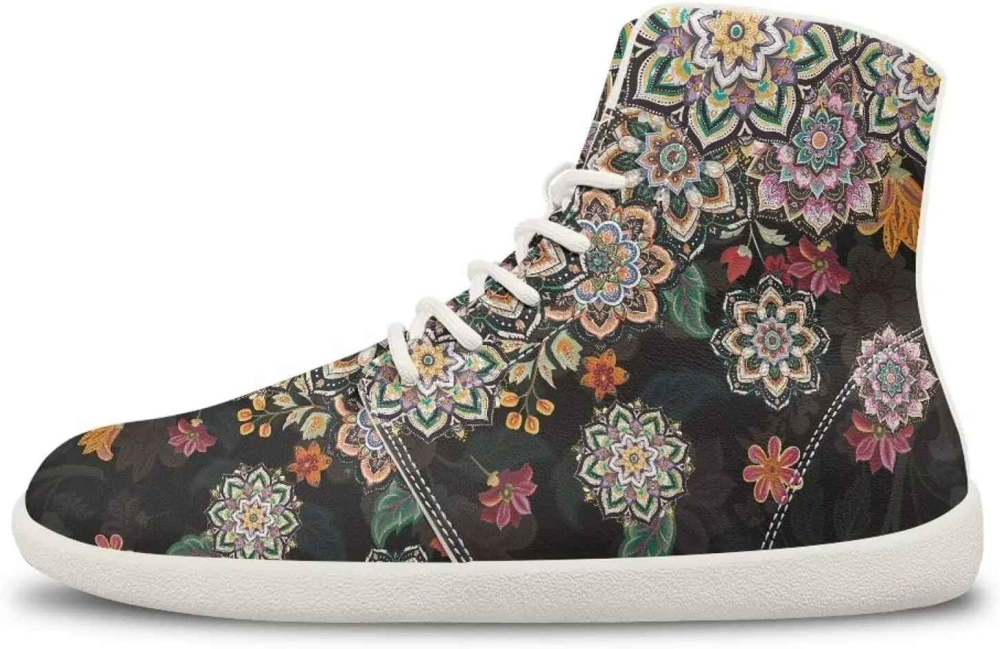 High Top Sneakers for Women Leather Shoes Trendy Men's Barefoot Shoes