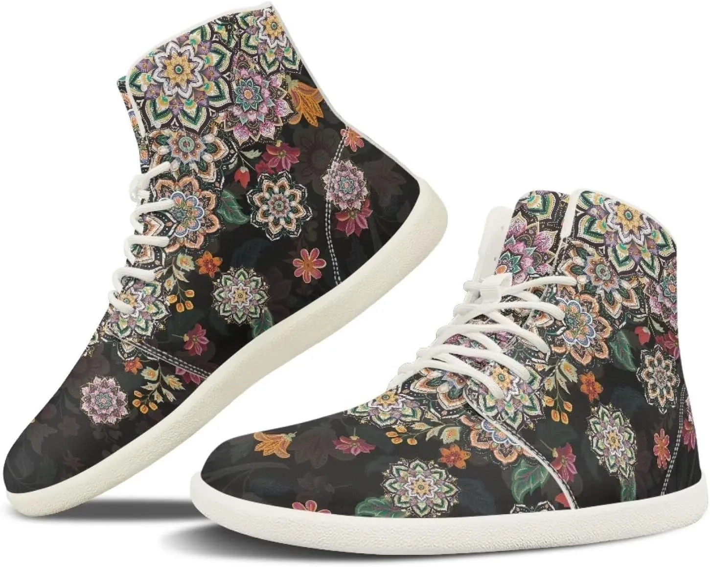 High Top Sneakers for Women Leather Shoes Trendy Men's Barefoot Shoes