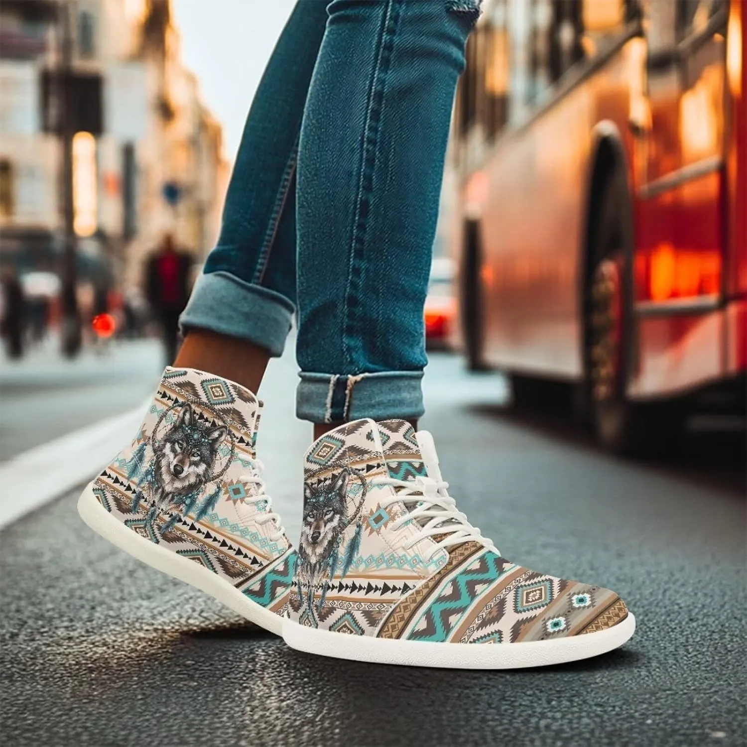 High Top Sneakers for Women Leather Shoes Trendy Men's Barefoot Shoes