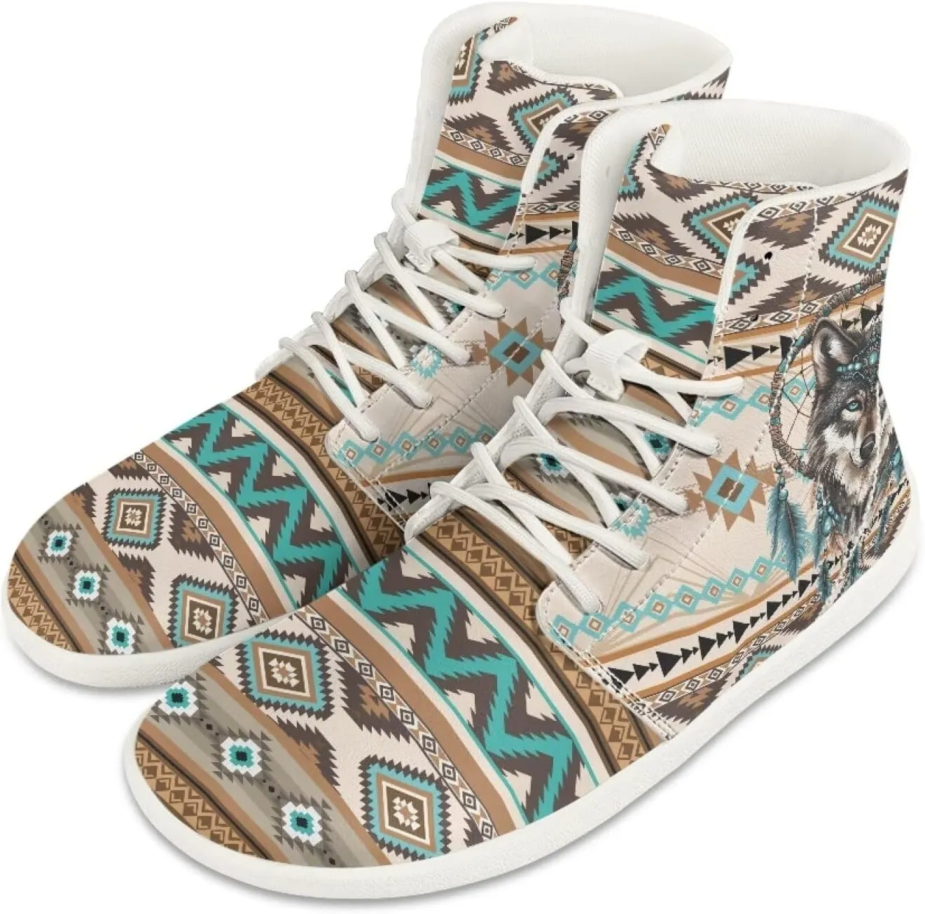 High Top Sneakers for Women Leather Shoes Trendy Men's Barefoot Shoes