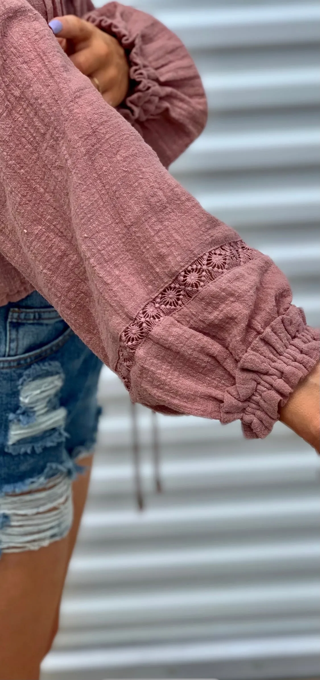 I'm a Dreamer Gauze Off Shoulder Blouse