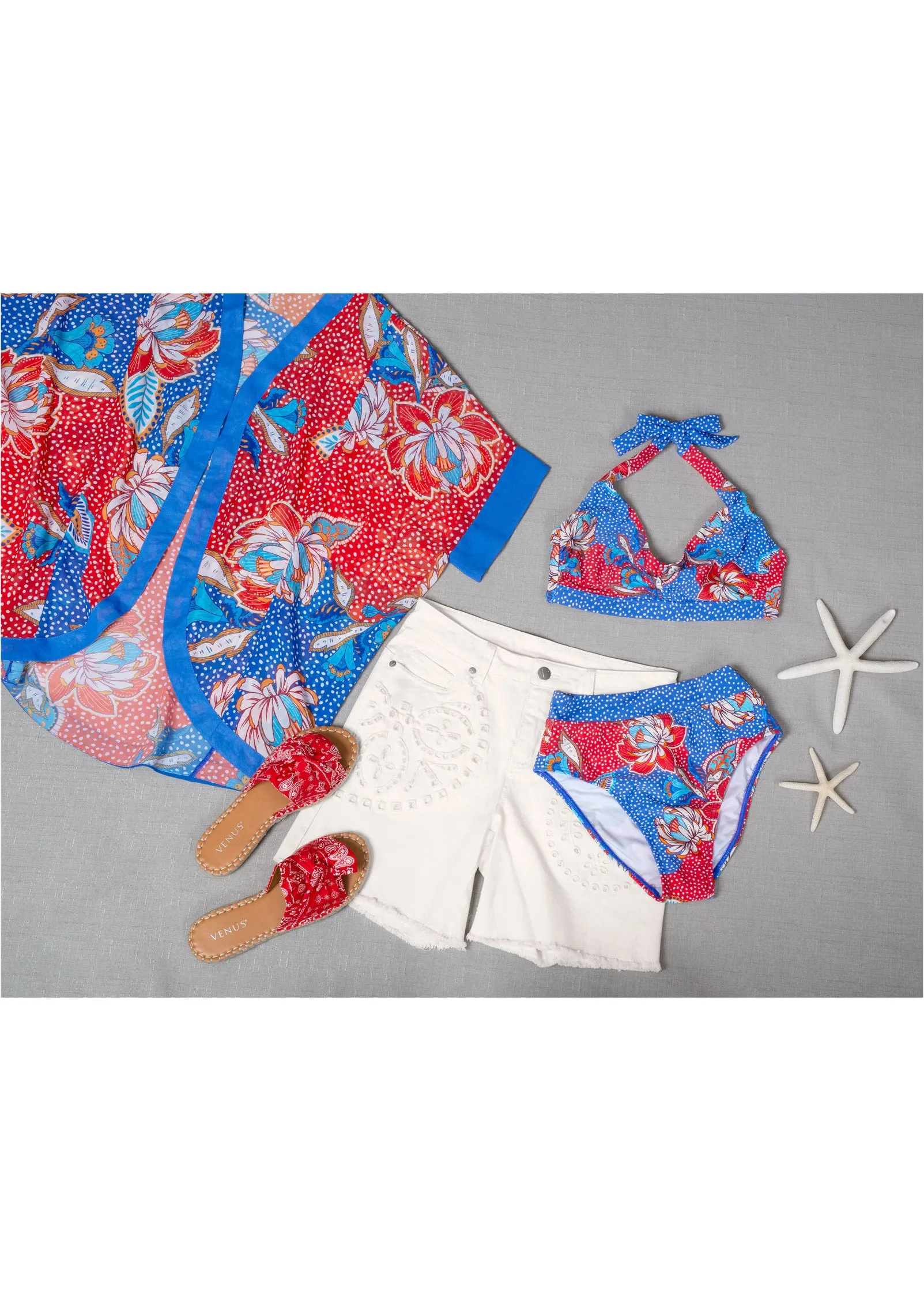Laser Cut Jean Shorts - White Denim
