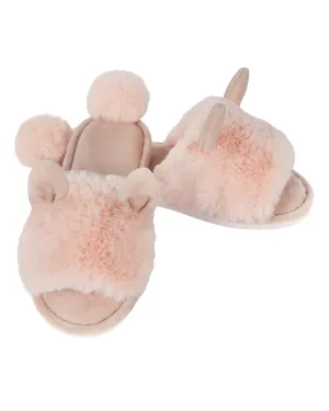 MeMoi Luxe Bunny Hop Pom Pom Plush Slipper