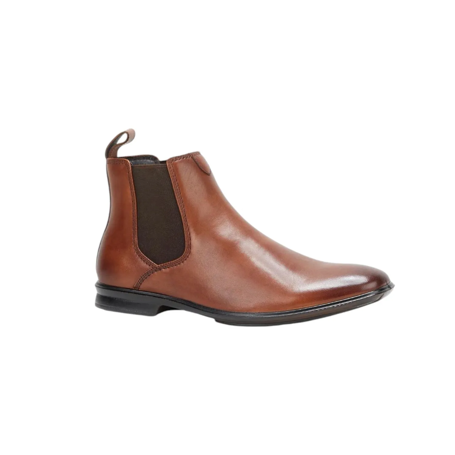 Mens Hush Puppies Chelsea Boots Tan Burnish