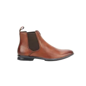 Mens Hush Puppies Chelsea Boots Tan Burnish
