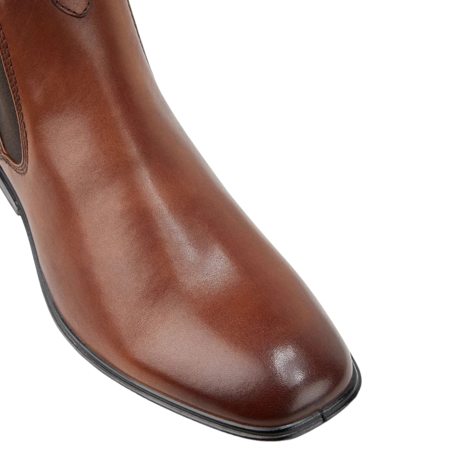 Mens Hush Puppies Chelsea Boots Tan Burnish