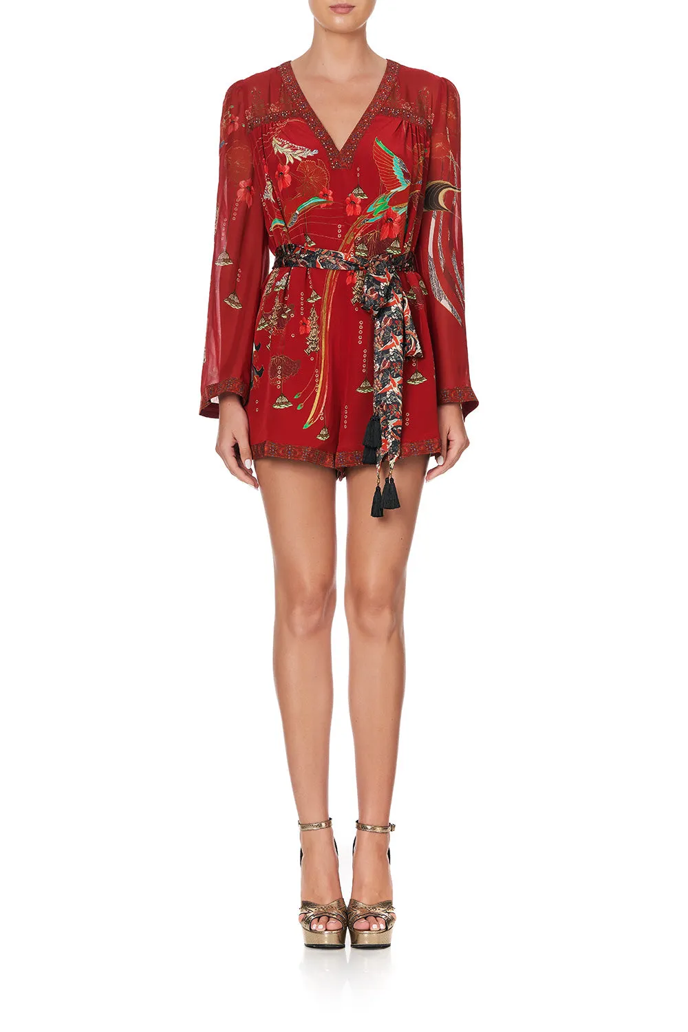 PANELLED PLAYSUIT WITH BELT FORBIDDEN FRUIT