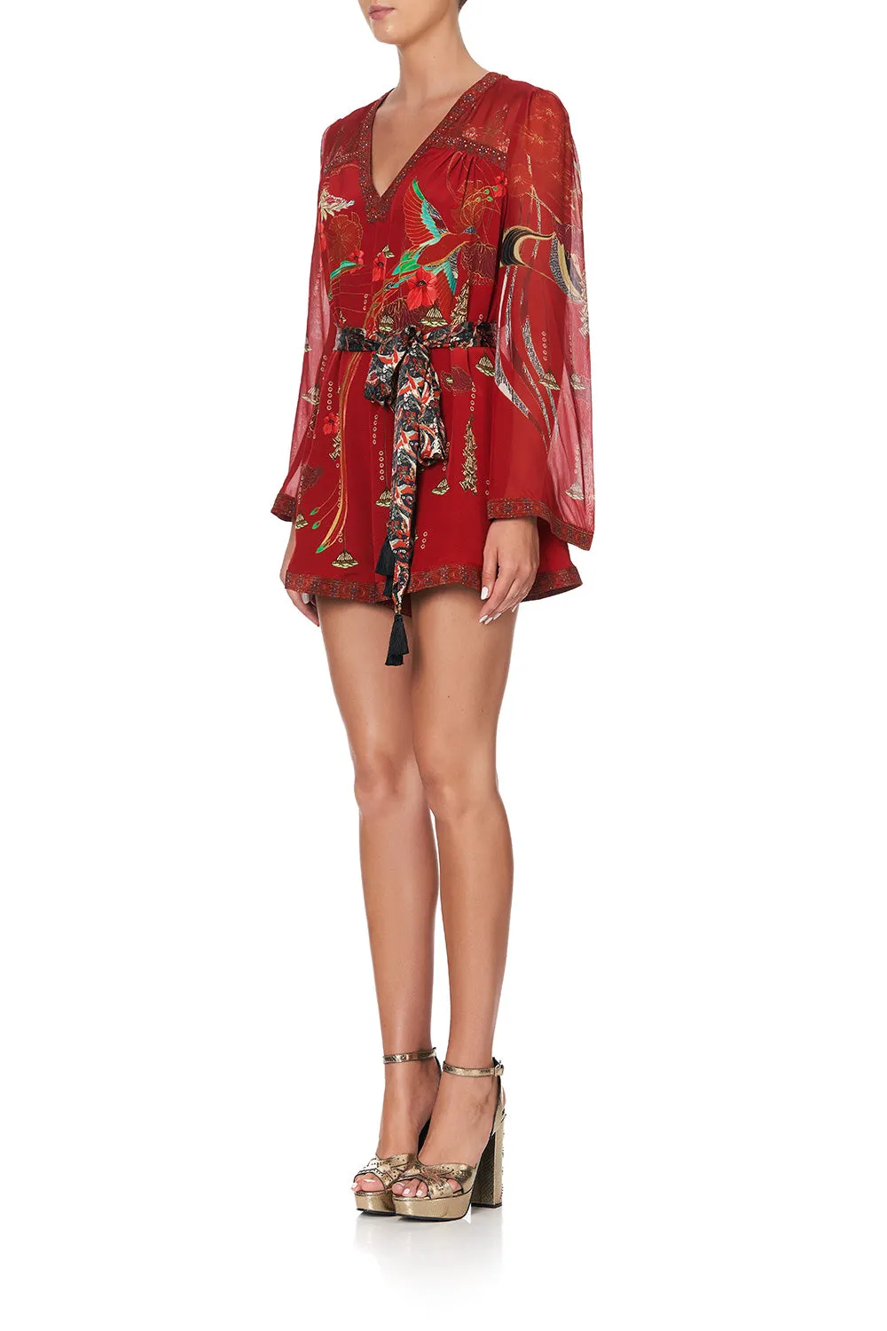 PANELLED PLAYSUIT WITH BELT FORBIDDEN FRUIT