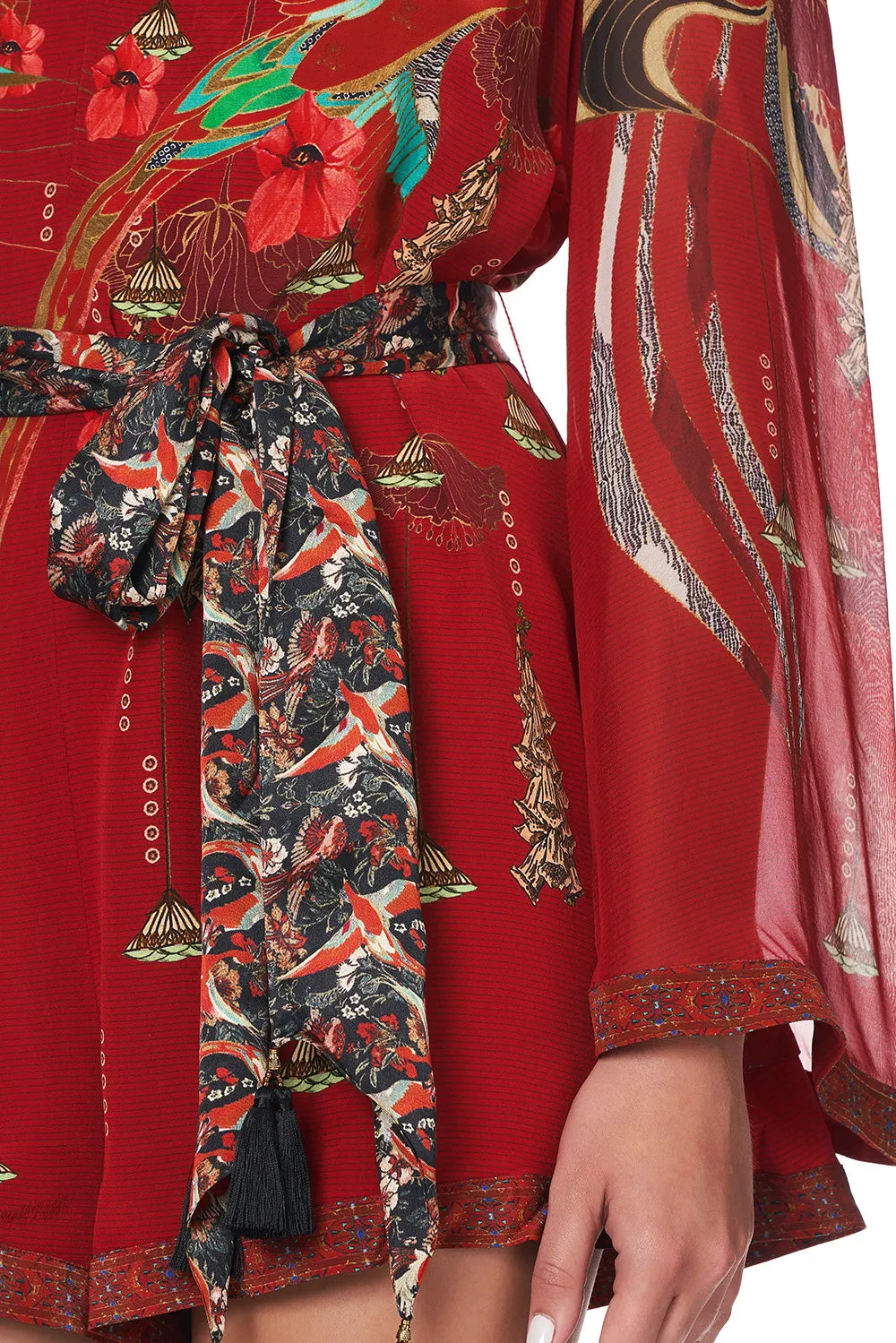 PANELLED PLAYSUIT WITH BELT FORBIDDEN FRUIT