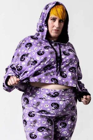 Purr Off Cropped Hoodie [PLUM] [PLUS]