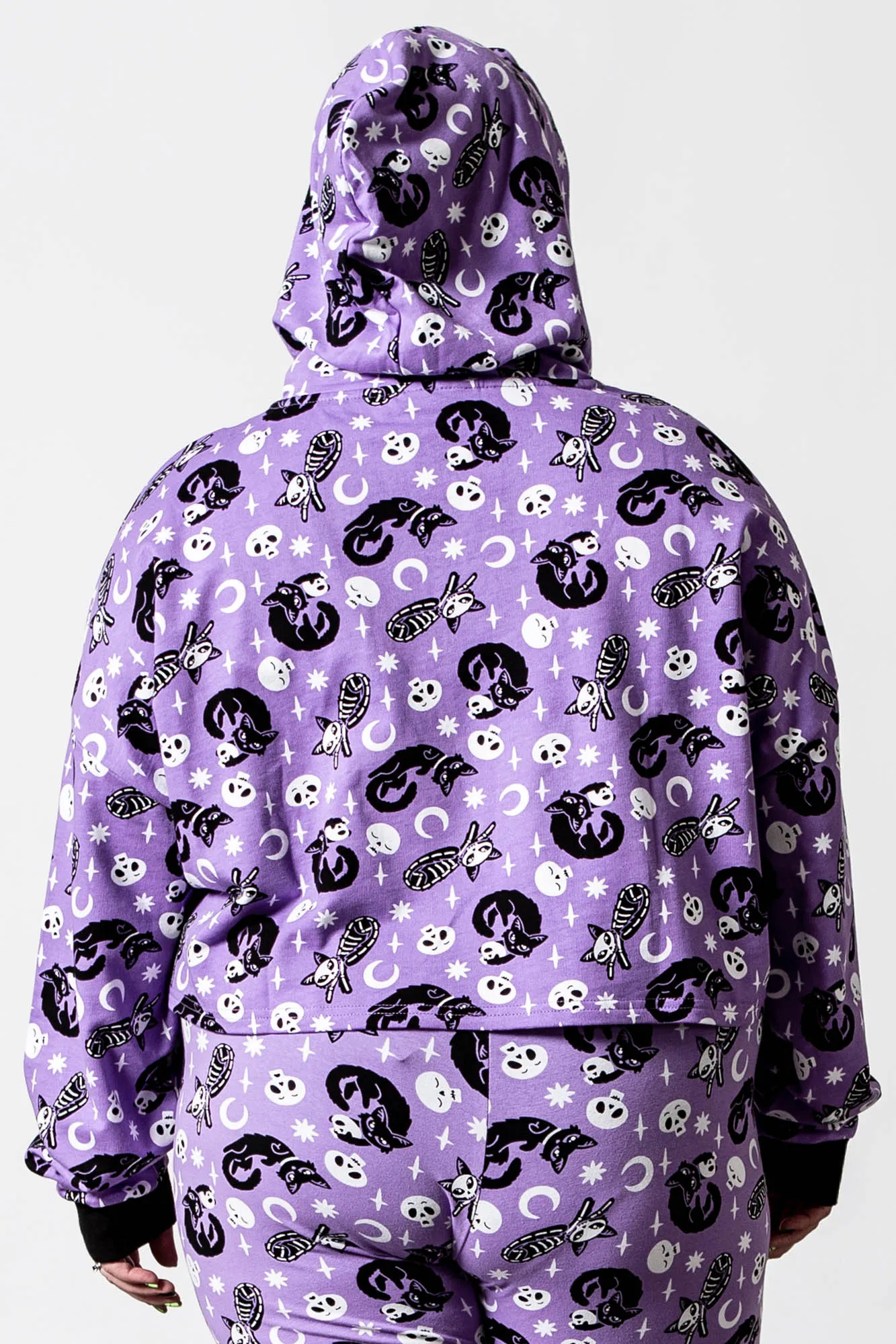 Purr Off Cropped Hoodie [PLUM] [PLUS]