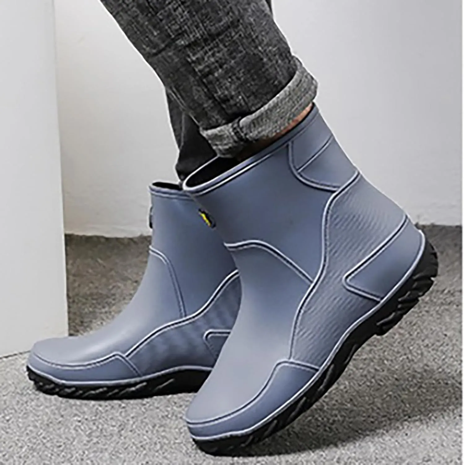 Rain Boots Women Cute Mens Grounded Footwear Fall Booties 2024 Low Heel Slip On Barefoot Shoes Flat Garden Shoes for Women Waterproof Slip-On Knee High Boots