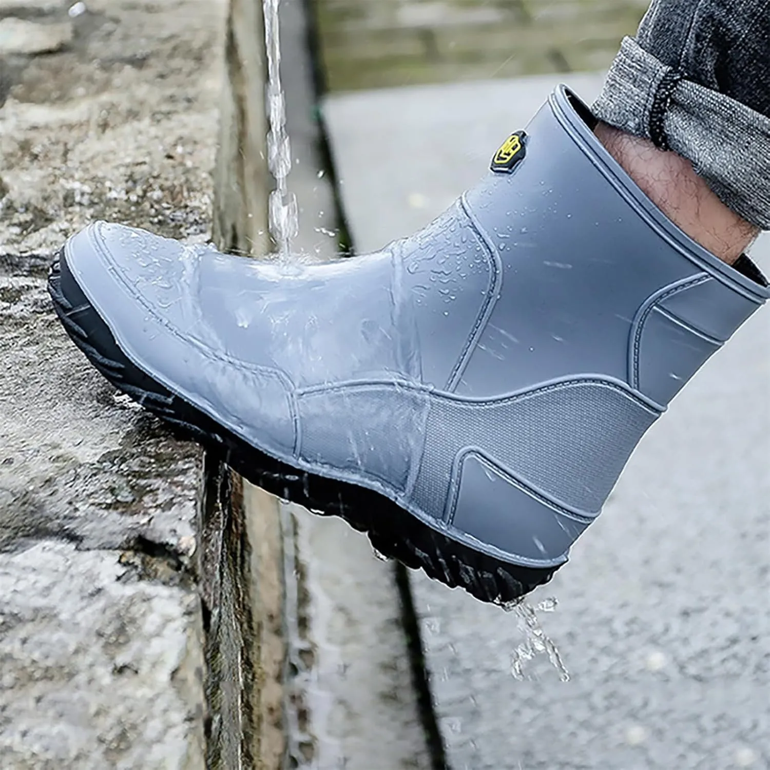 Rain Boots Women Cute Mens Grounded Footwear Fall Booties 2024 Low Heel Slip On Barefoot Shoes Flat Garden Shoes for Women Waterproof Slip-On Knee High Boots