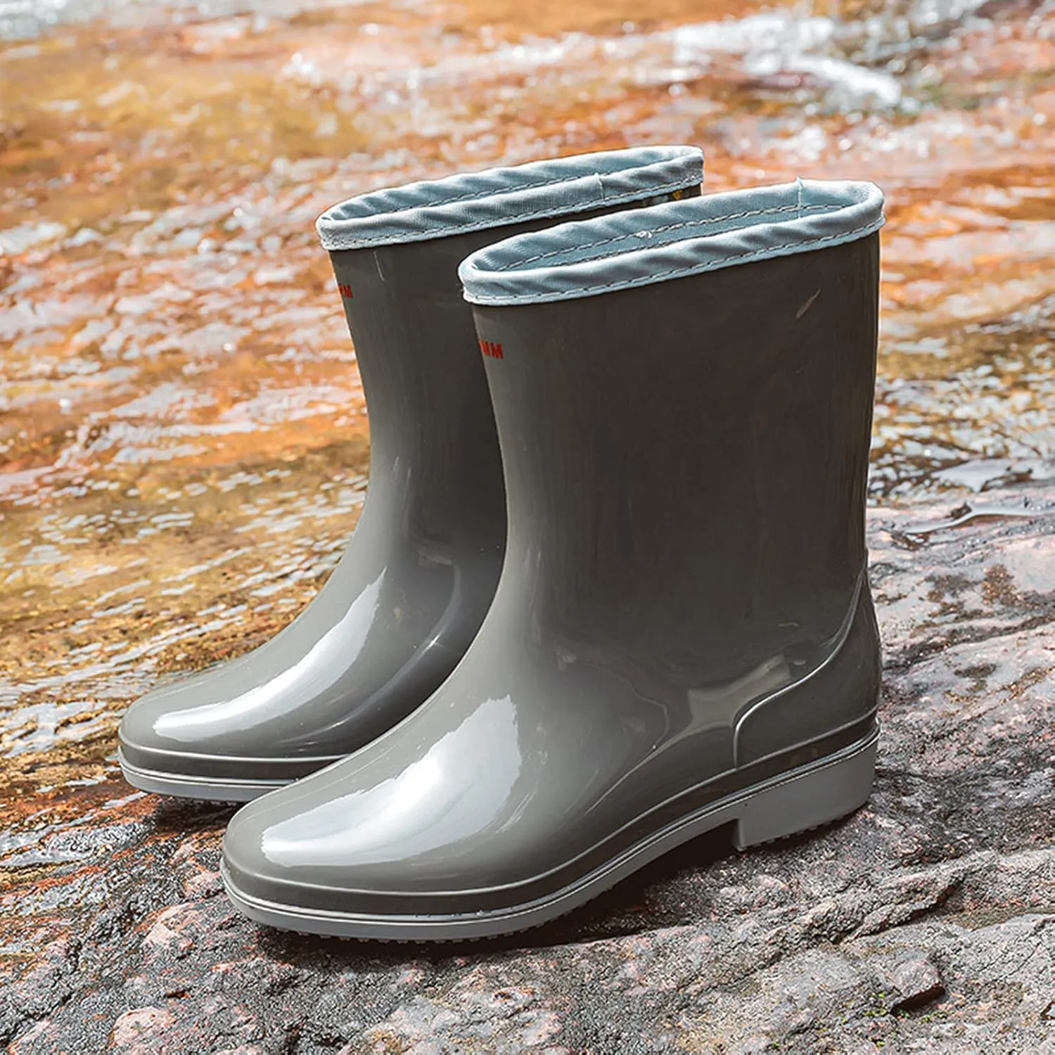 Rain Boots Women Tall Waterproof Mens Grounded Footwear Booties Work Barefoot Shoes Women's Rubber Rain Boots Waterproof & Anti-slip Womens Boots Fall 2024