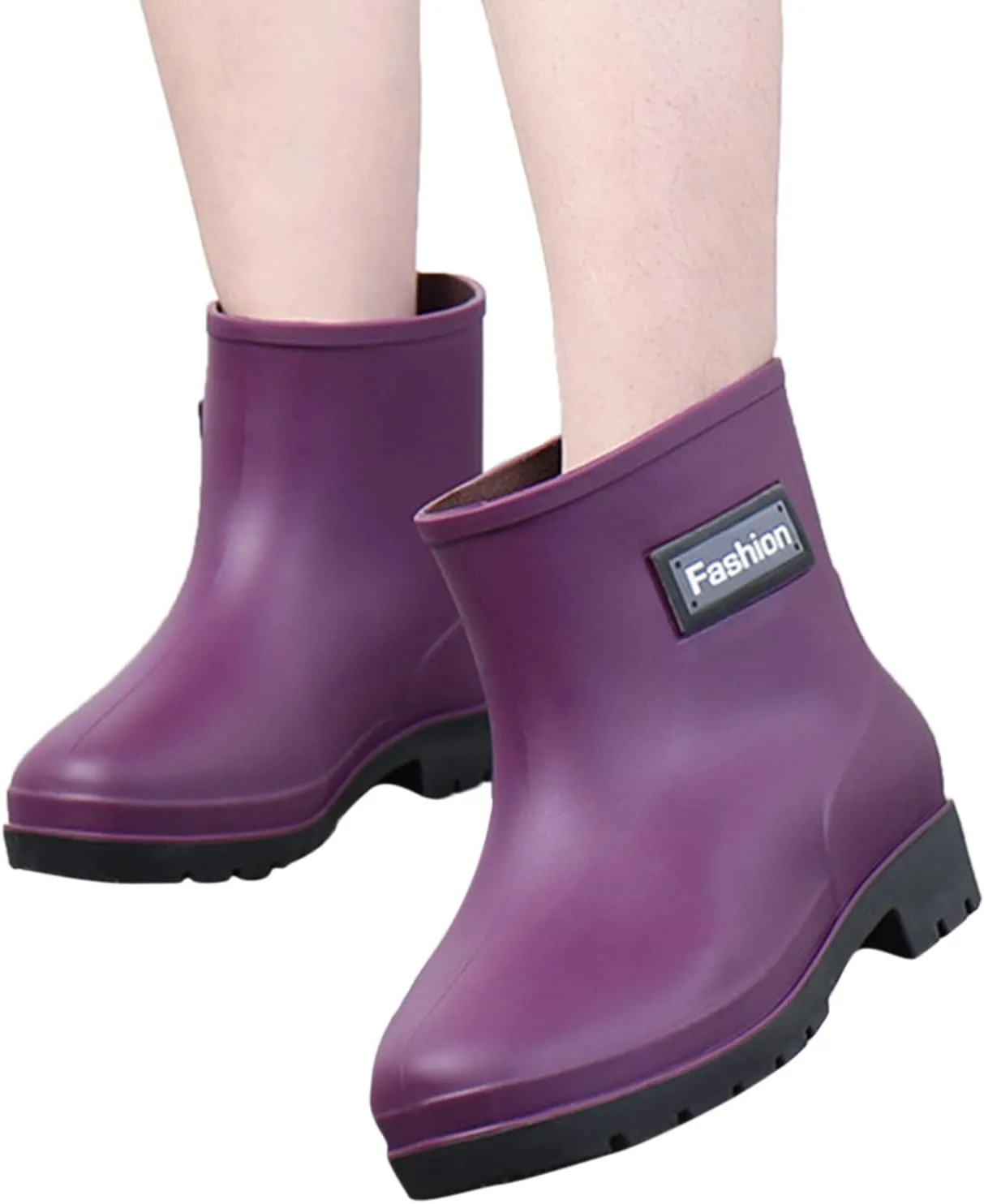 Rain Boots Women Women's Ankle Rain Boots Waterproof Garden Shoes Outdoor Work Boot Slip On Rubber Shoes