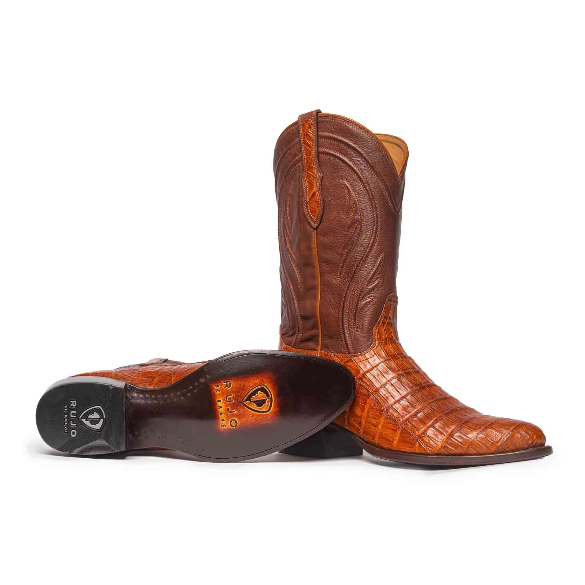 Rujo Boots Men's The Blake Caramel Caiman Tail Boots