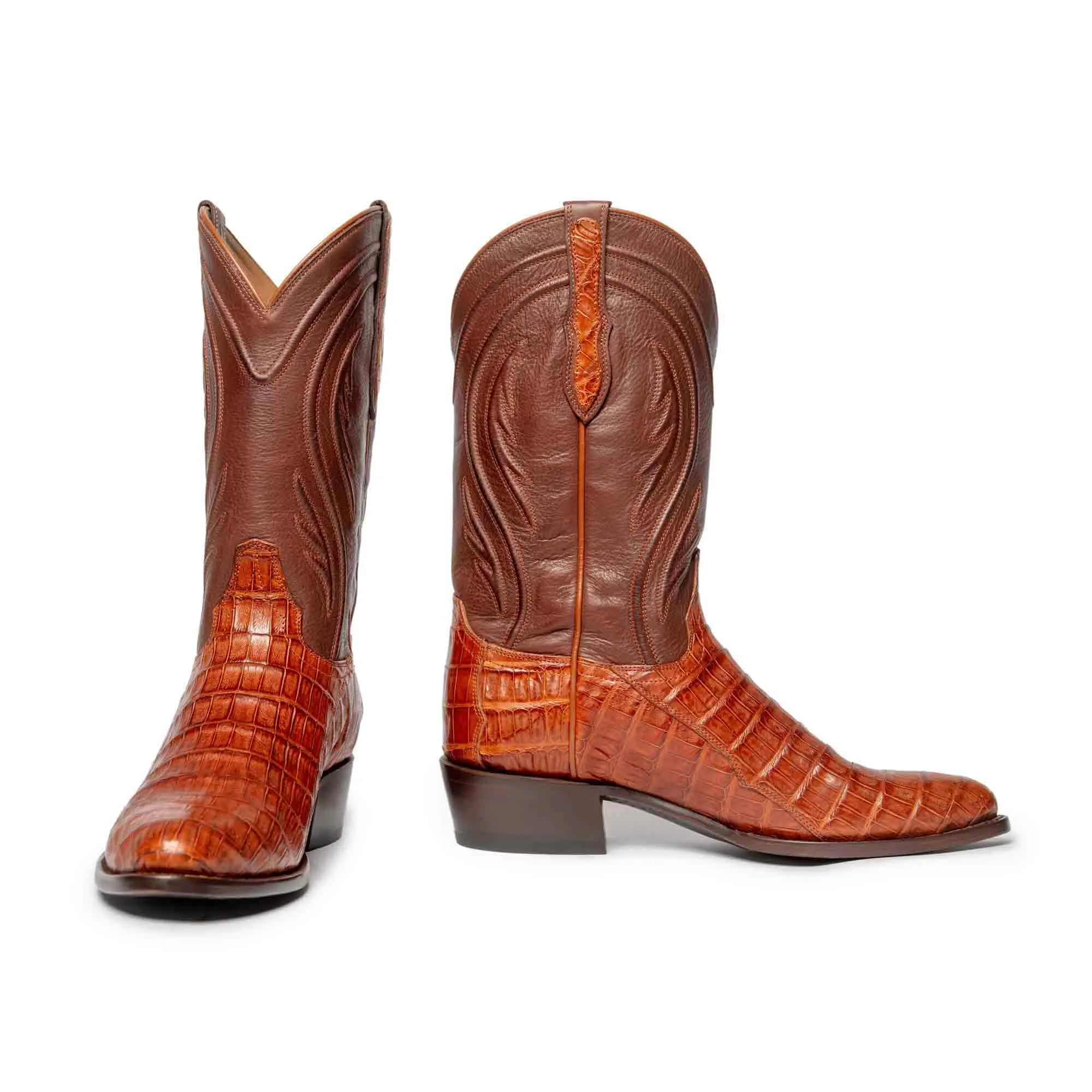 Rujo Boots Men's The Blake Caramel Caiman Tail Boots