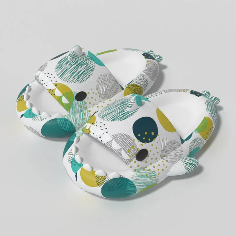 Shark Slippers Heart Print Shoes