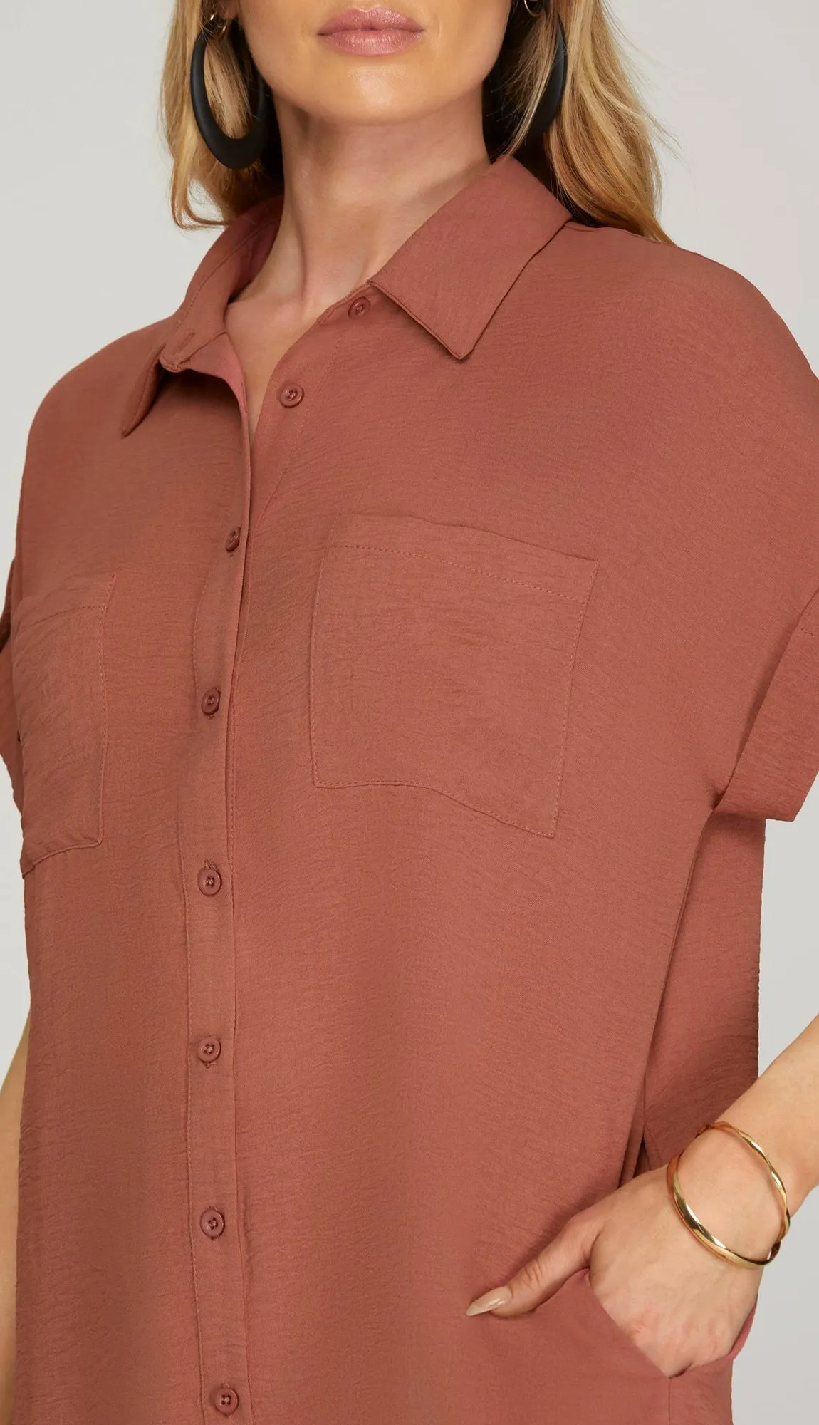 So Good Button Up Shirt Dress- Olive