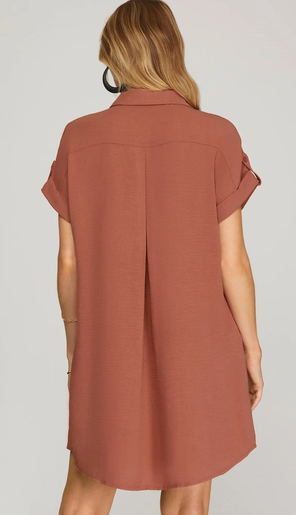 So Good Button Up Shirt Dress- Olive