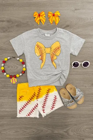 Softball Ombre Denim Short Set